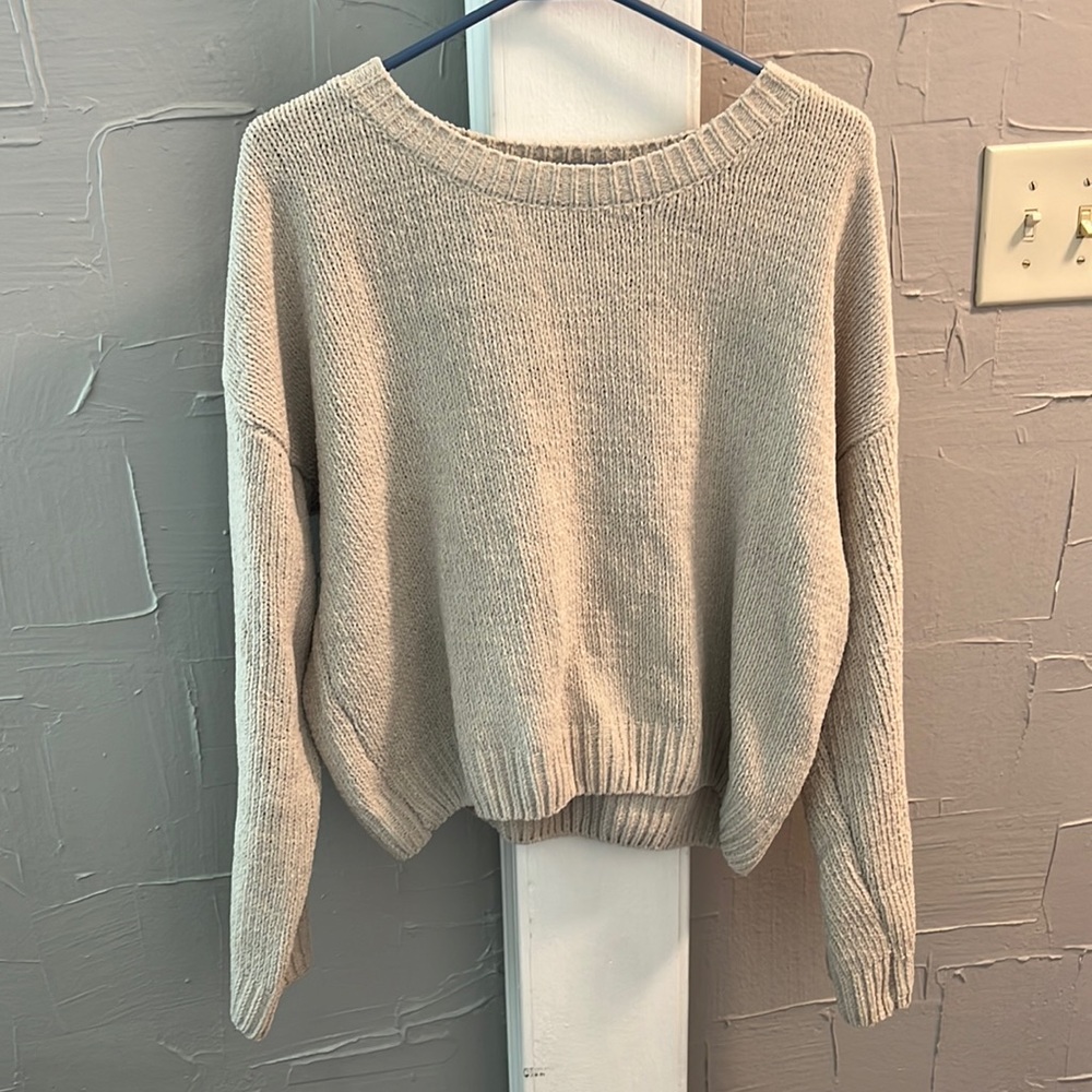 Small beige soft knit sweater